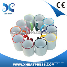 AA grade 11oz Rim Color Sublimation Mug for Heat Transfer